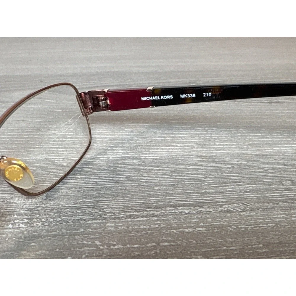 Michael Kors MK338 210 Brown Metallic Rectangular Eyeglasses Frames 52-16-135